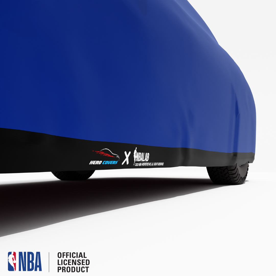 Officially Licensed Detroit Pistons 2 Tone Car Covers – Indoor & Outdoor | NBA Protection | HeroCovers