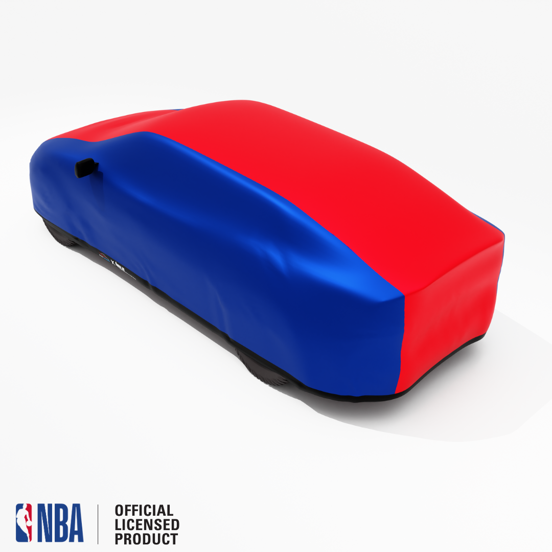 Officially Licensed Detroit Pistons 2 Tone Car Covers – Indoor & Outdoor | NBA Protection | HeroCovers