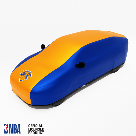 Officially Licensed New York Knicks 2 Tone Car Covers – Indoor & Outdoor | NBA Protection | HeroCovers