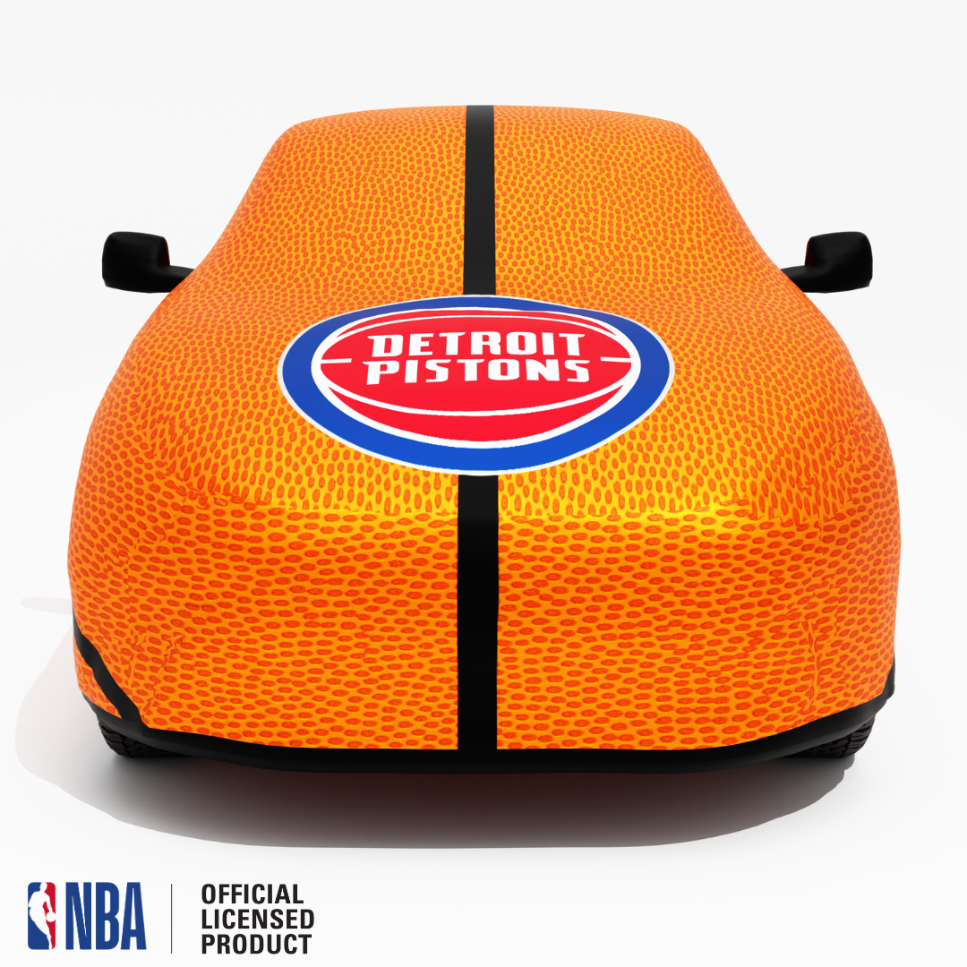 Officially Licensed Detroit Pistons Life Size Basketball Car Covers – Indoor & Outdoor | NBA Protection | HeroCovers