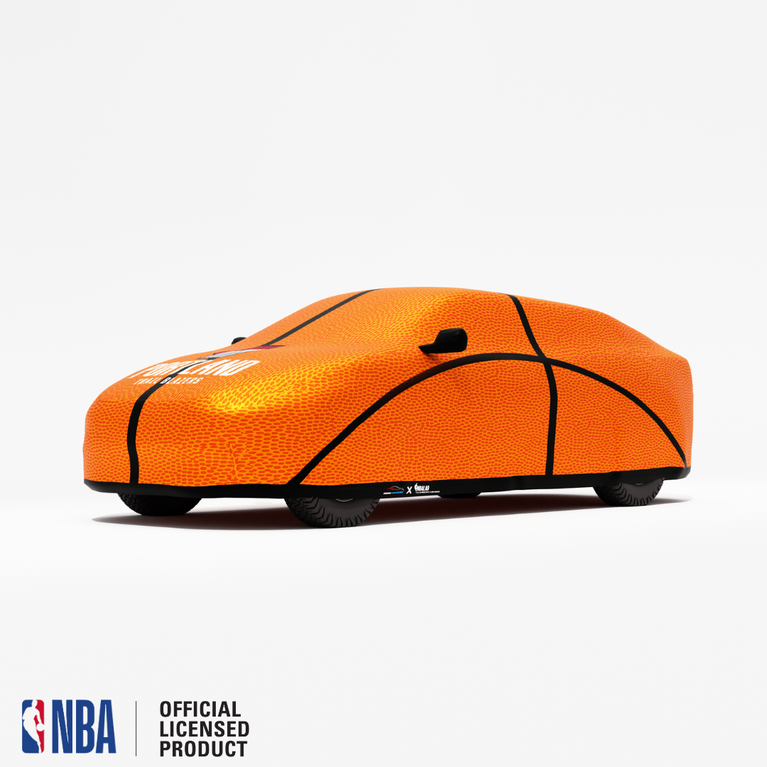 Officially Licensed Portland Trail Life Size Basketball Car Covers – Indoor & Outdoor | NBA Protection | HeroCovers