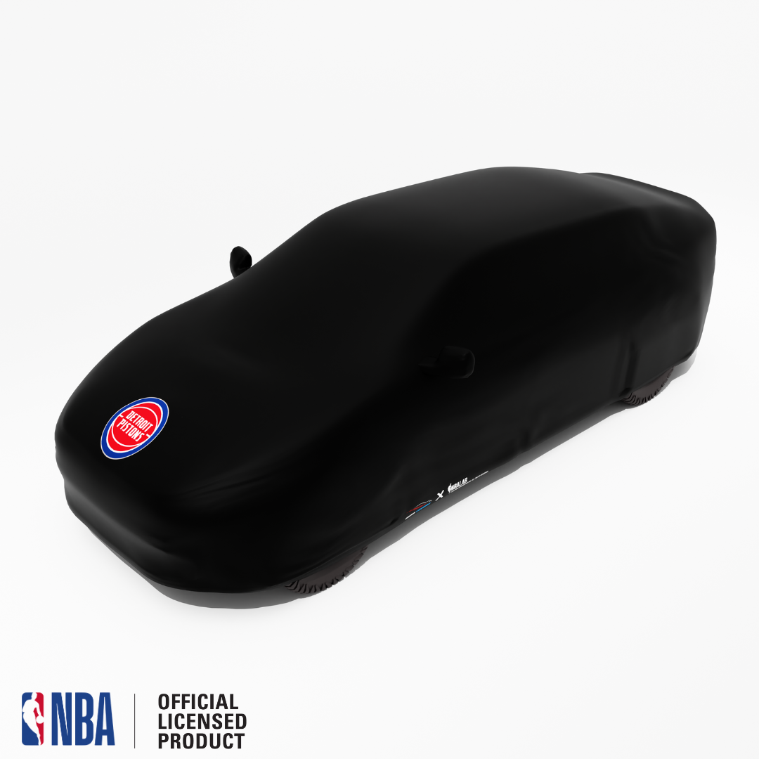 Officially Licensed Detroit Pistons Black Car Covers – Indoor & Outdoor | NBA Protection | HeroCovers