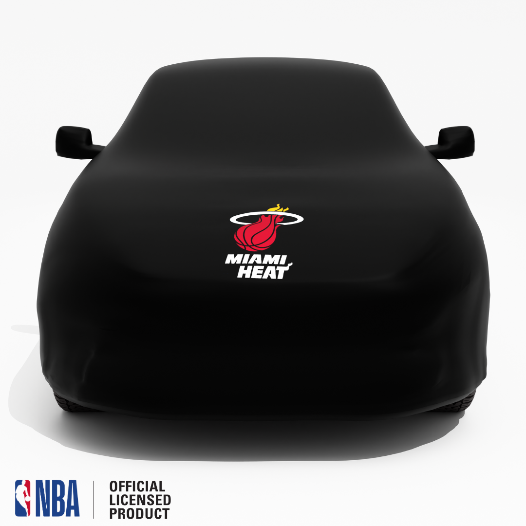 Officially Licensed Miami Heat  Black Car Covers – Indoor & Outdoor | NBA Protection | HeroCovers