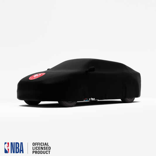 Officially Licensed Atlanta Hawks Black Car Covers – Indoor & Outdoor | NBA Protection | HeroCovers