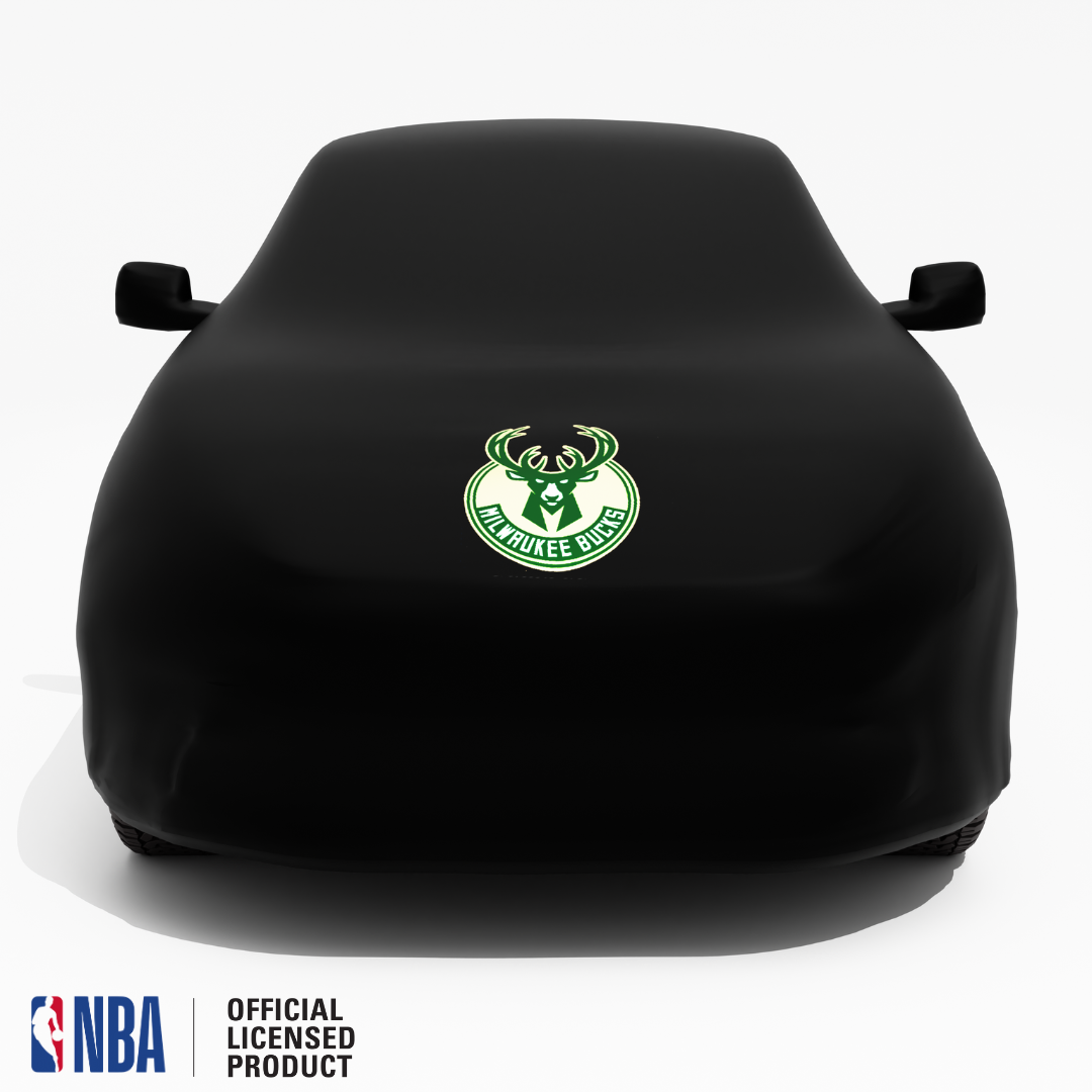 Officially Licensed Milwaukee Bucks Black Car Covers – Indoor & Outdoor | NBA Protection | HeroCovers