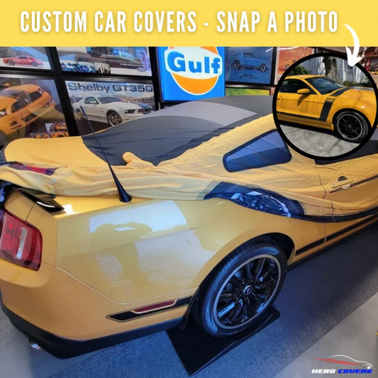 Personalized Mustang Car Covers - Custom Realistic Design, Fits Like a Glove, Indoor Protection, Weatherproof, Tailored Fit - By HeroCovers