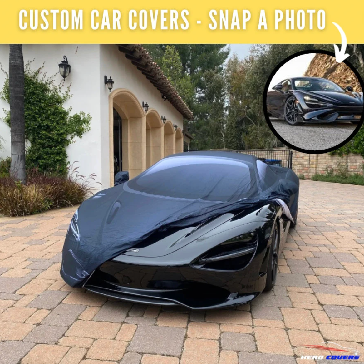 Personalized McLaren Car Covers - Custom Realistic Design, Fits Like a Glove, Premium Indoor Protection, Tailored Fit - By HeroCovers