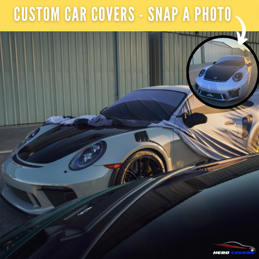 Personalized Porsche Car Covers - Custom Realistic Design, Fits Like a Glove, Indoor Protection, Weatherproof, Tailored Fit - By HeroCovers