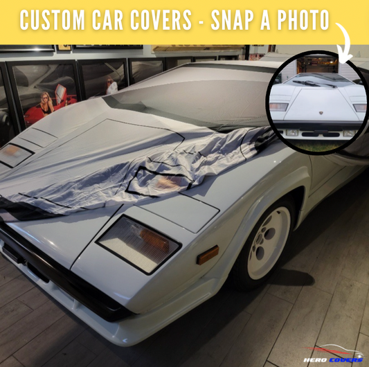 Personalized Lamborghini Countach Car Covers - Custom Realistic Design, Fits Like a Glove, Premium Indoor Protection, Tailored Fit - By HeroCovers