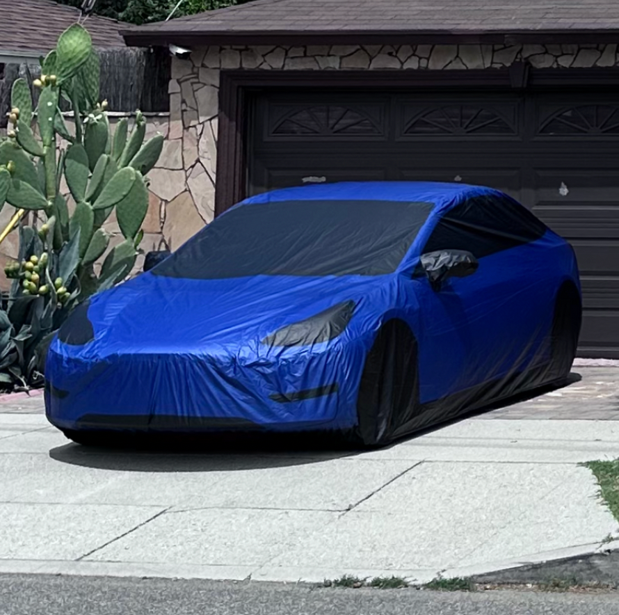 blue car cover